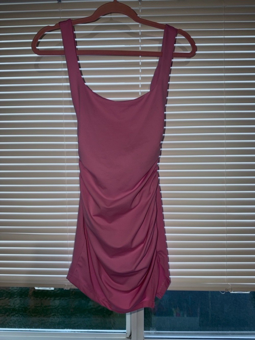 SHEIN Pink Ruched Tank Dress